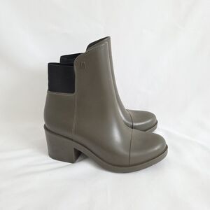 Melissa Welly Heeled Rain Boots Olive Ankle